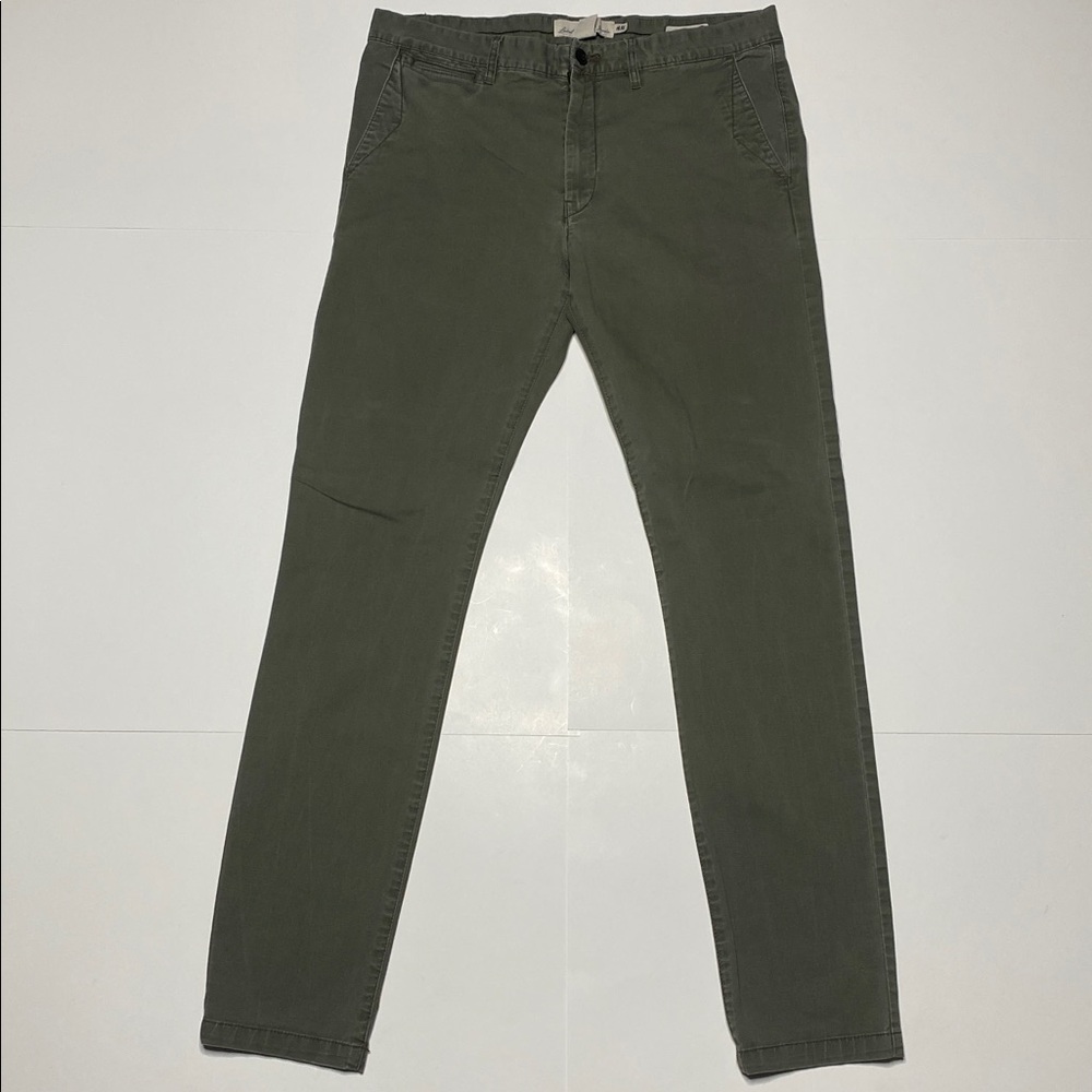 Olive Green Skinny Fit Khaki - Picture 4 of 9